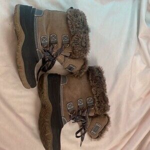 Khombu womens fur calf slope all terrain 8 snow rain waterproof boot gorp